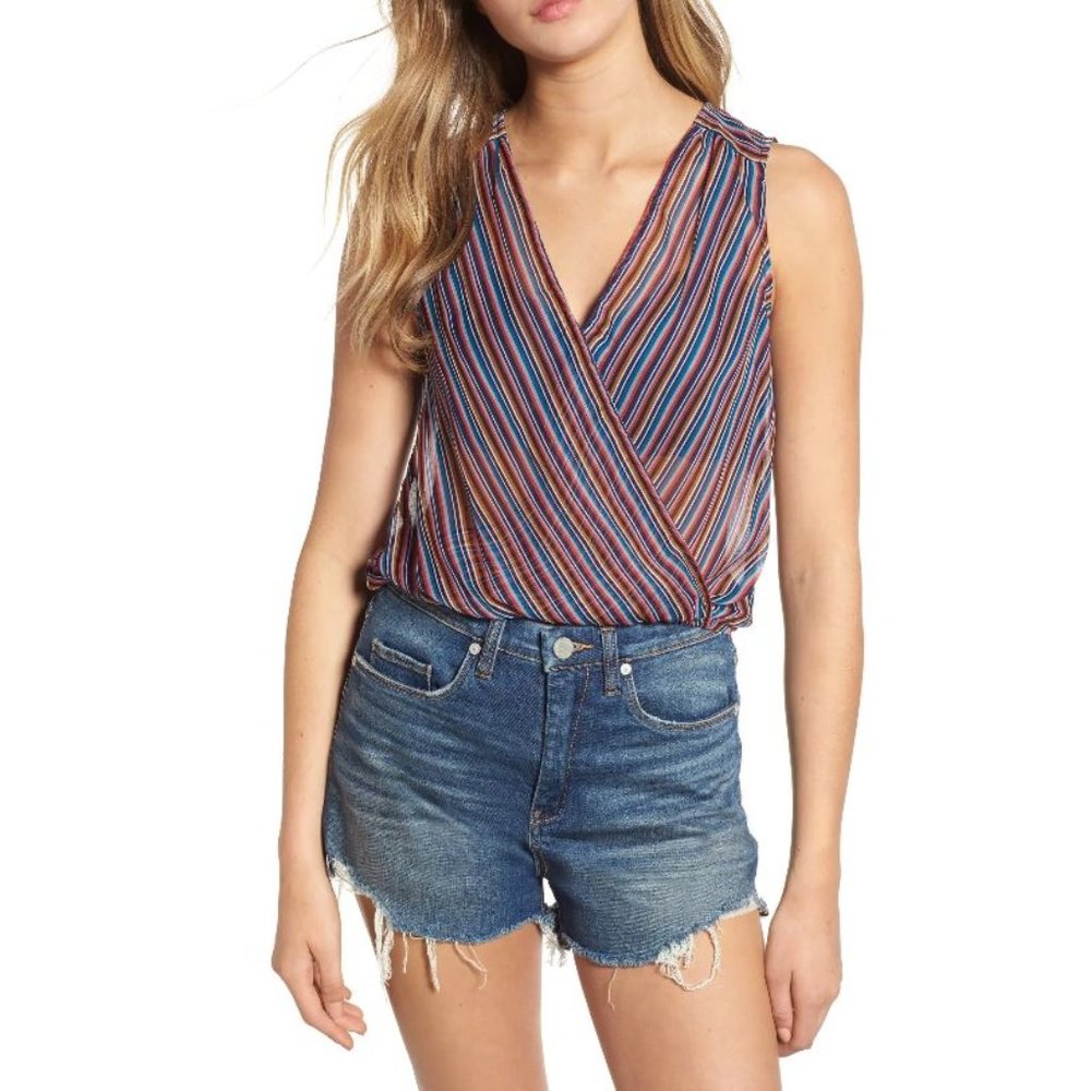 Band of Gypsies Stripe Surplice Tank XS